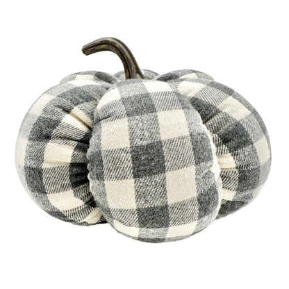 Kirkland's Harvest Collection Set 5 Pumpkins Black White Buffalo Check NWT