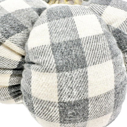 Kirkland's Harvest Collection Set 5 Pumpkins Black White Buffalo Check NWT