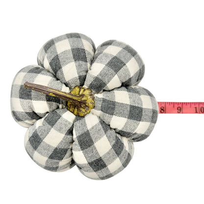 Kirkland's Harvest Collection Set 5 Pumpkins Black White Buffalo Check NWT