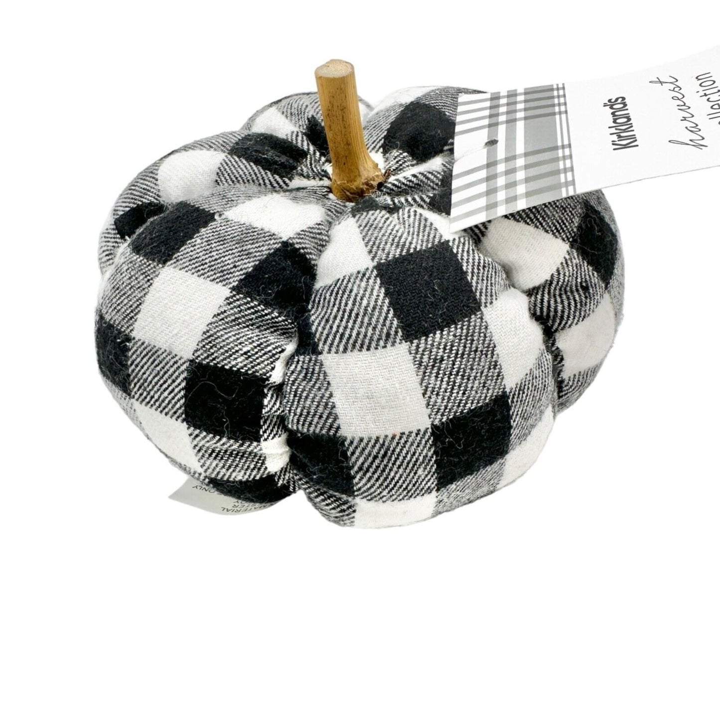 Kirkland's Harvest Collection Set 5 Pumpkins Black White Buffalo Check NWT