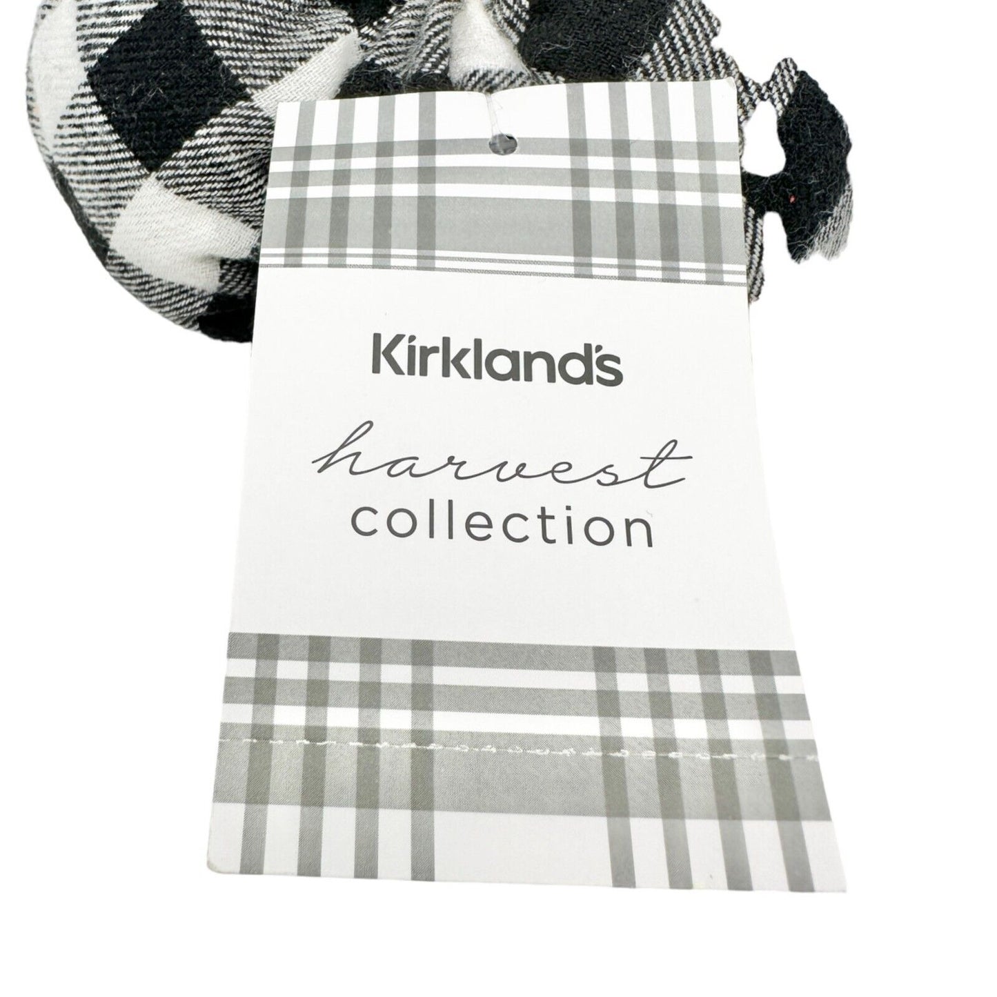 Kirkland's Harvest Collection Set 5 Pumpkins Black White Buffalo Check NWT