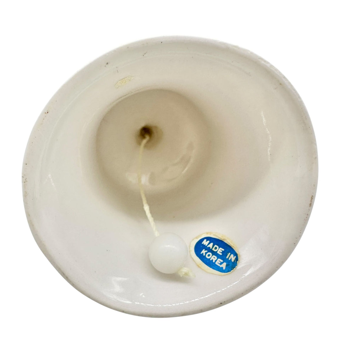 Six Flags Over Georgia Souvenir Bell White With Rainbow Design Ceramic 3.5"H