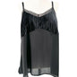 Torrid 3 Cami Top Womens 3X Black Velvet Sheer Lace Trim Adj Straps Chic Layer