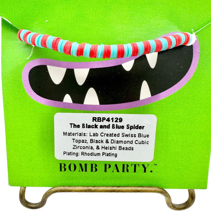 Bomb Party Monster Mash Bracelet Kids Halloween Collection Black and Blue Spider