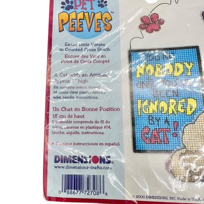 Pet Peeves Counted Cross Stitch Kit "Ignored By Cat" Design By Todd Trainer 7x5