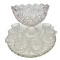Thumbelina Flattened Diamond Punch Bowl 8 Cups Tray EAPG Childrens Tableware Set