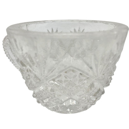 Thumbelina Flattened Diamond Punch Bowl 8 Cups Tray EAPG Childrens Tableware Set