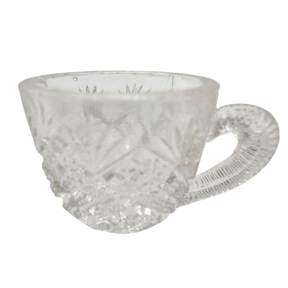 Thumbelina Flattened Diamond Punch Bowl 8 Cups Tray EAPG Childrens Tableware Set