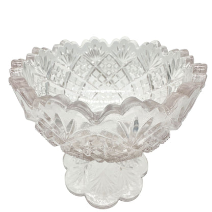 Thumbelina Flattened Diamond Punch Bowl 8 Cups Tray EAPG Childrens Tableware Set