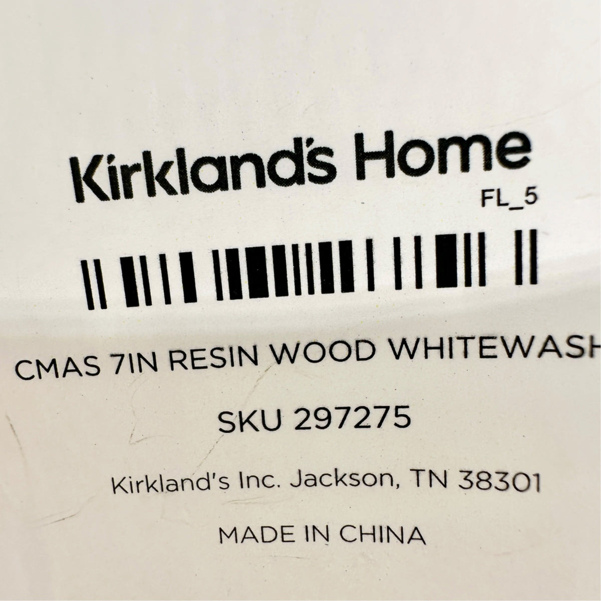 Kirklands Home Whitewashed Resin Deer Christmas Decor With Wreath Collar 7"H
