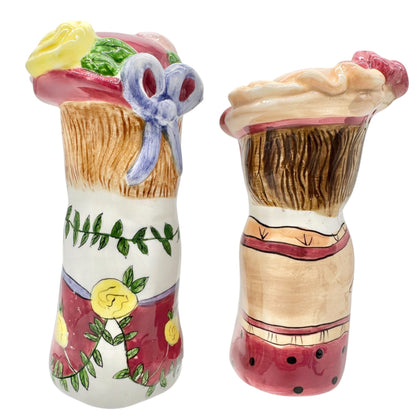 Susan Paley by Ganz Salt and Pepper Shakers Bonnie and Emma Bella Casa Ceramic