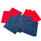 Set Of 10 Cloth Napkins Patriotic Themed FIVE Red and FIVE Blue with White Stars