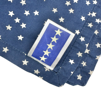 Set Of 10 Cloth Napkins Patriotic Themed FIVE Red and FIVE Blue with White Stars