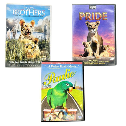 Set Of 3 Family Movies DVDs Paulie Two Brothers Pride Animal-Themed Films