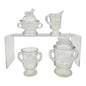 4 Pc Childrens Table Set Lamb Design Imperial Glass 1910 Clear Pressed Glass Vtg