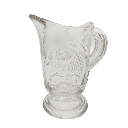 4 Pc Childrens Table Set Lamb Design Imperial Glass 1910 Clear Pressed Glass Vtg