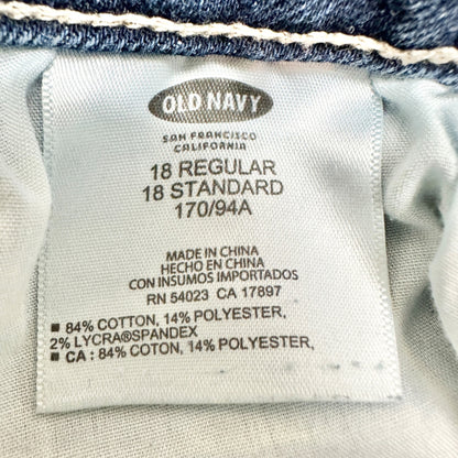 Old Navy Womens Straight Leg Jeans Womens Size 18 Regular Blue Stretch Denim