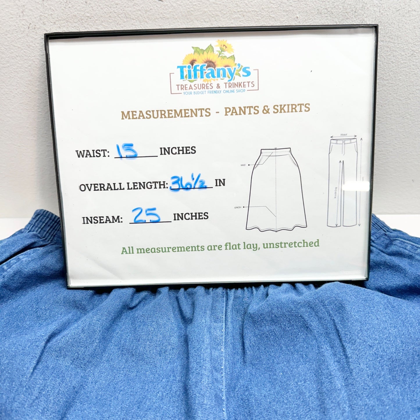 Alfred Dunner Denim Pants Womens 16W Blue Stretch Cotton Elastic Waist Relaxed