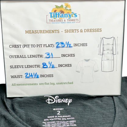 Disney Torrid 4D Marie V-Neck Mesh Top Black Womens 2X 18-20 Short Sleeve Shirt