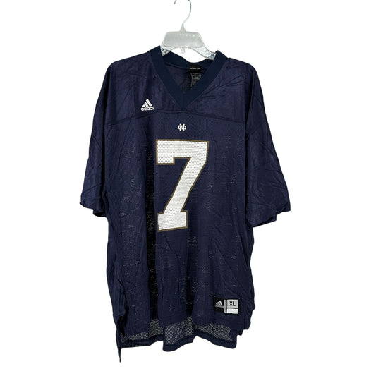 Adidas Notre Dame Football Jersey Mens XL Navy No 7 Mesh Team Sportswear