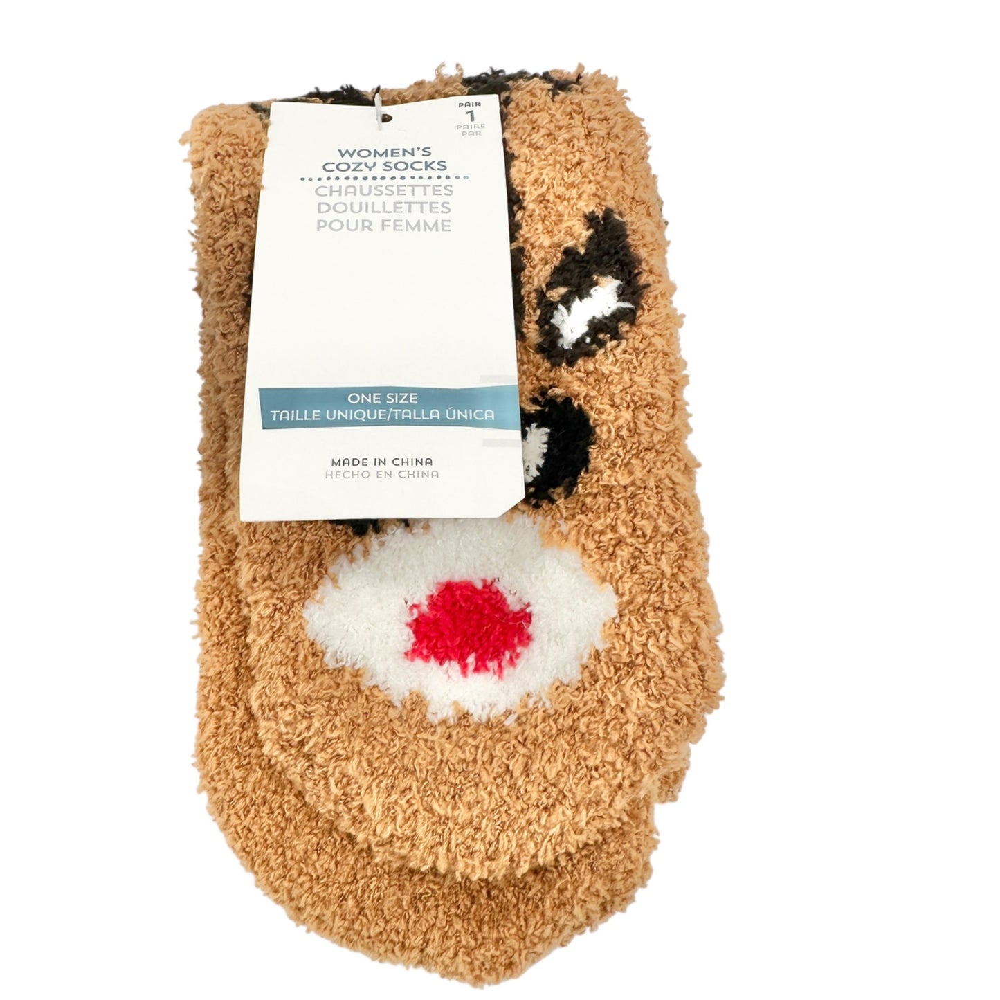Christmas Gift Basket Set Reindeer Themed Socks Towel Plush Toy Woven Basket