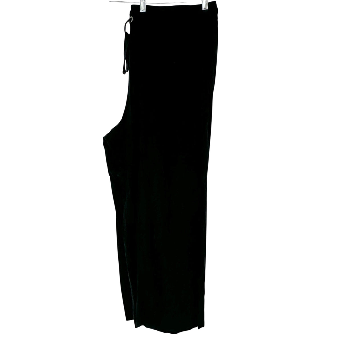 Roamans Womens Plus Size 26W Black Wide-Leg Rayon Pull On Pants Drawstring Waist