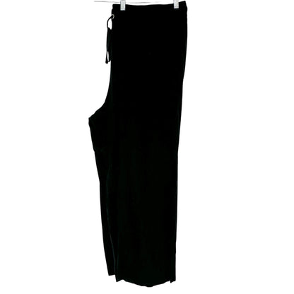 Roamans Womens Plus Size 26W Black Wide-Leg Rayon Pull On Pants Drawstring Waist