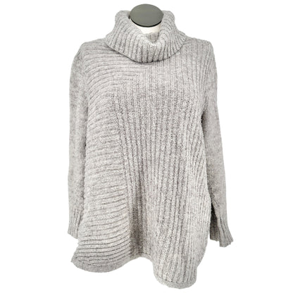 db Established 1962 Cowl Neck Sweater Womens 2X with Side Zippers Light Gray LS