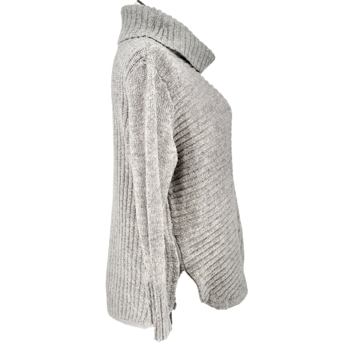 db Established 1962 Cowl Neck Sweater Womens 2X with Side Zippers Light Gray LS