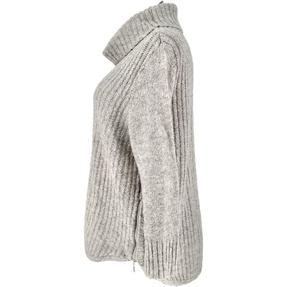 db Established 1962 Cowl Neck Sweater Womens 2X with Side Zippers Light Gray LS
