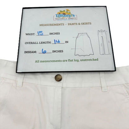 Loft Outlet 6 inch Shorts Womens Size 0 White Cotton Blend NEW