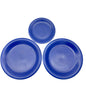 Set Of 3 Ceramic Plates TWO 11 inch Dinner and ONE 8 inch Dessert Solid Blue