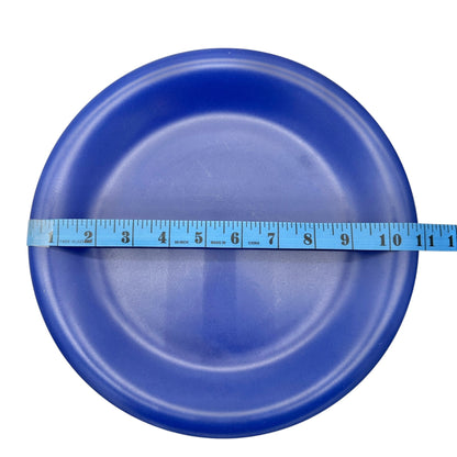 Set Of 3 Ceramic Plates TWO 11 inch Dinner and ONE 8 inch Dessert Solid Blue
