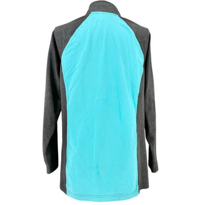 Athletic Jacket Womens 1X Two Tone Teal Gray LS Full Dual Zipper by D&Co Active