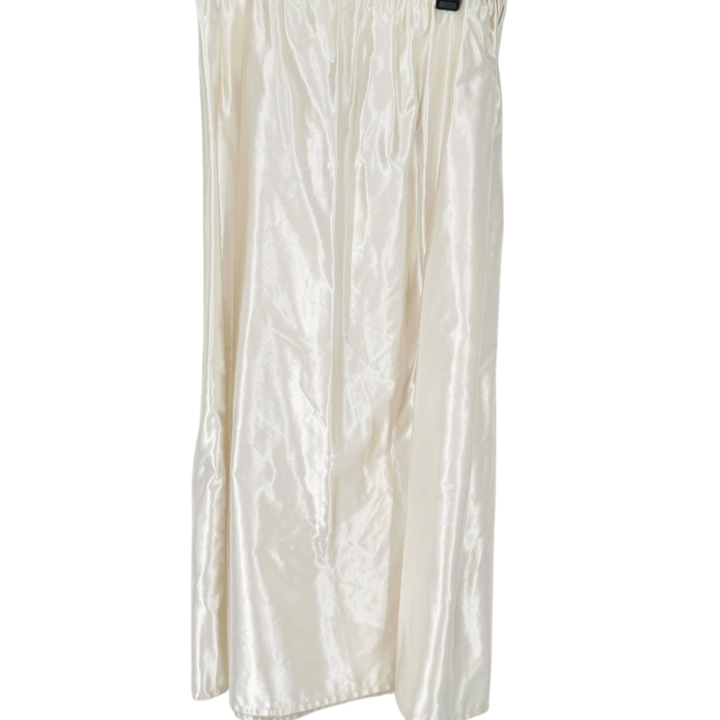 Handmade Cream Satin Full Length Skirt Elastic Waistband 32” Waist 37.5" Long