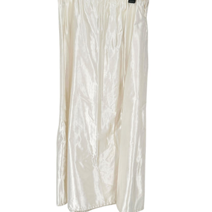 Handmade Cream Satin Full Length Skirt Elastic Waistband 32” Waist 37.5" Long