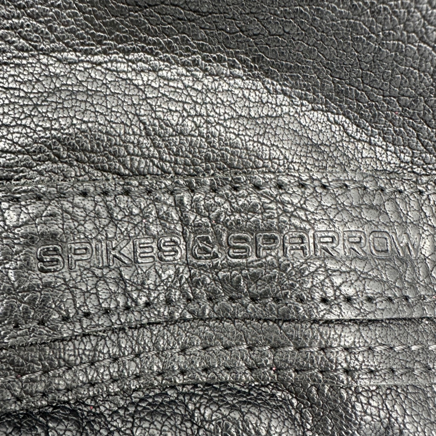 Genuine Leather Black Sling Backpack With Adjustable Strap Spikes & Sparrow