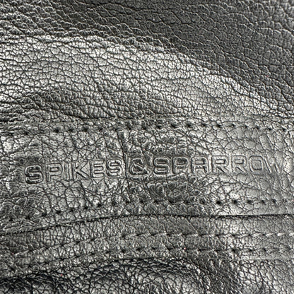 Genuine Leather Black Sling Backpack With Adjustable Strap Spikes & Sparrow