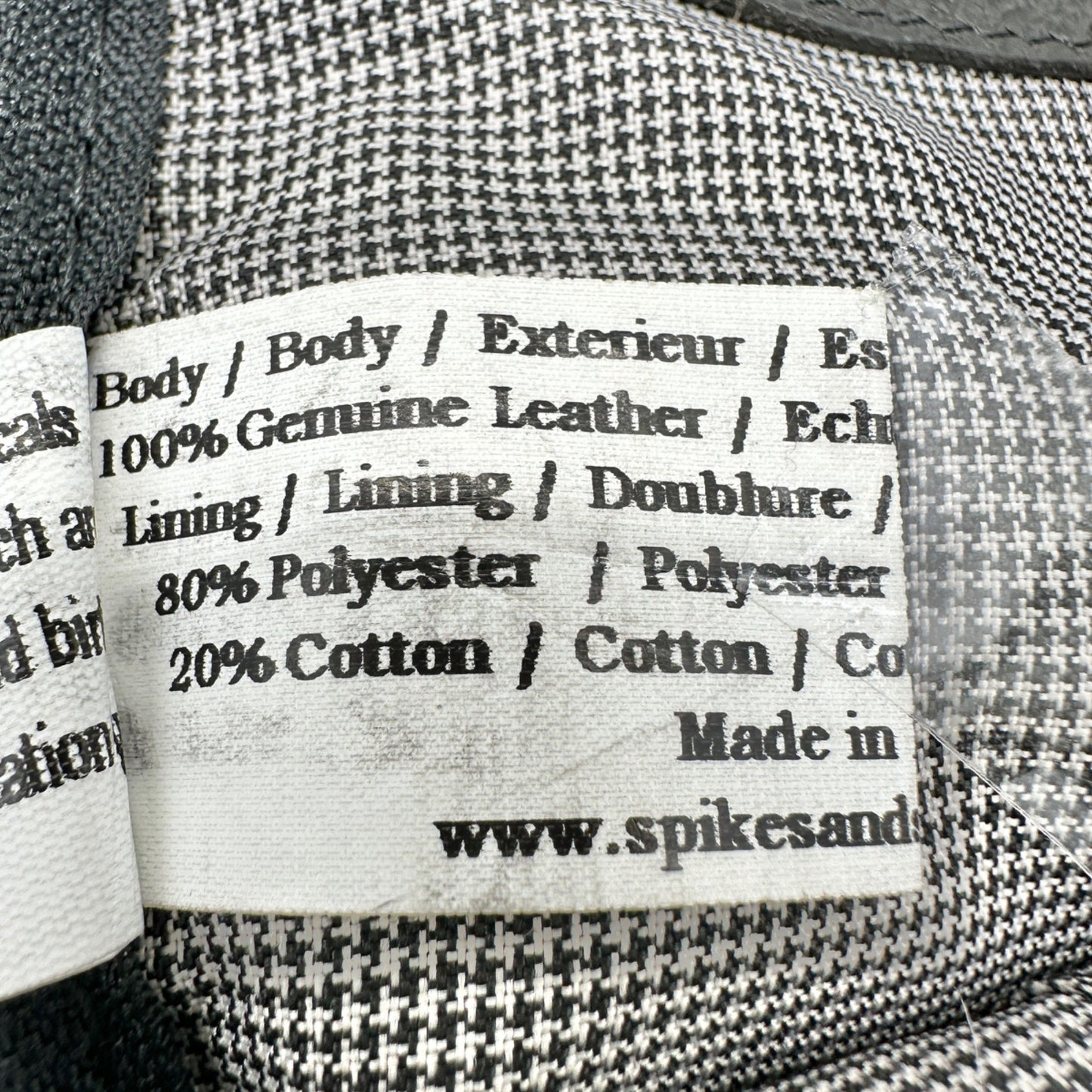 Genuine Leather Black Sling Backpack With Adjustable Strap Spikes & Sparrow