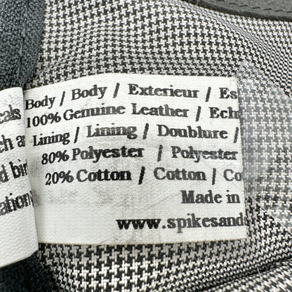 Genuine Leather Black Sling Backpack With Adjustable Strap Spikes & Sparrow