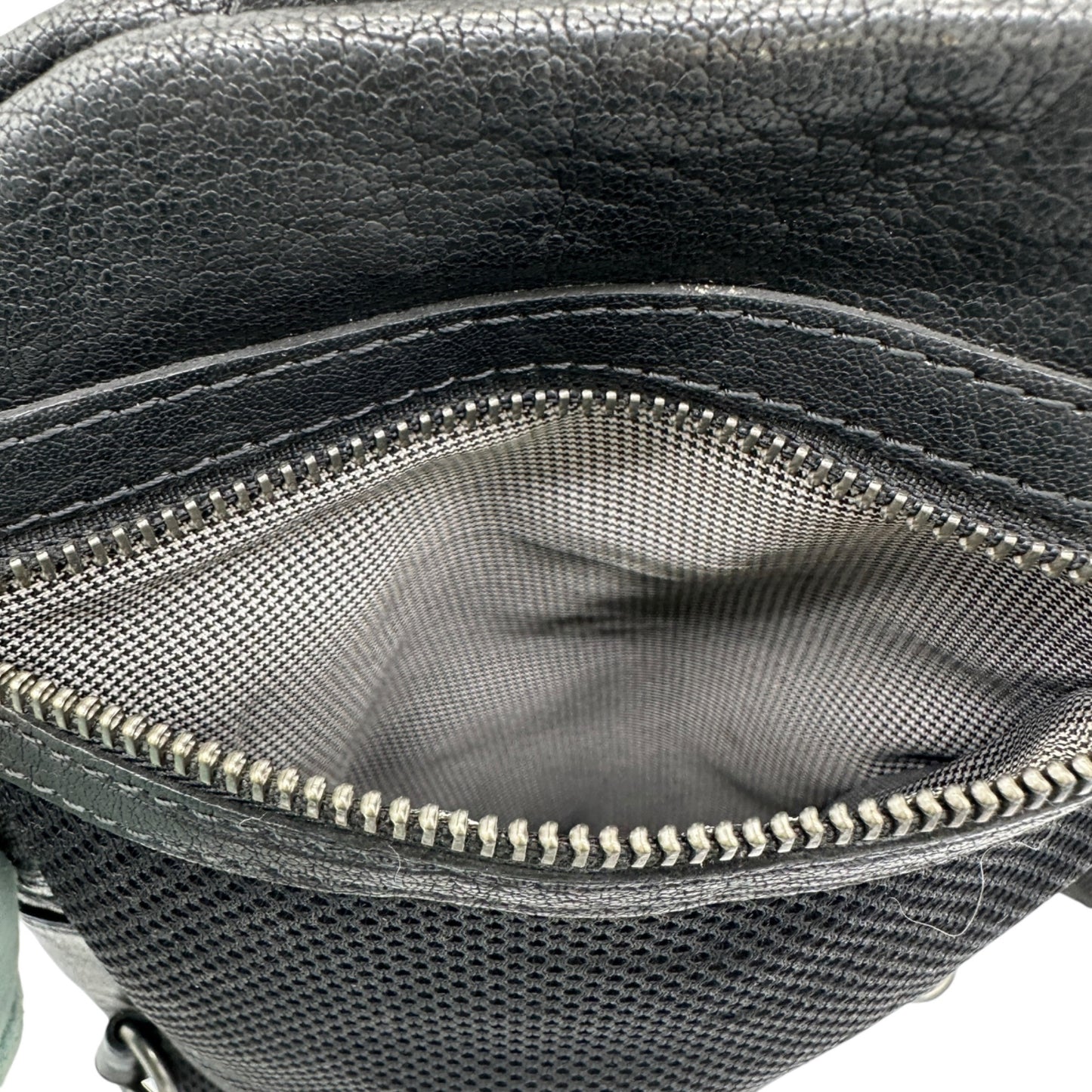 Genuine Leather Black Sling Backpack With Adjustable Strap Spikes & Sparrow