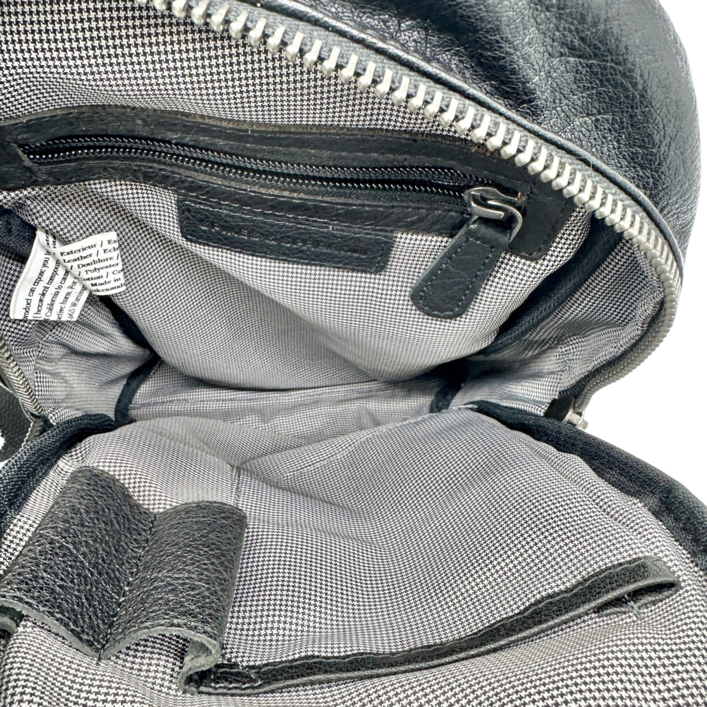 Genuine Leather Black Sling Backpack With Adjustable Strap Spikes & Sparrow