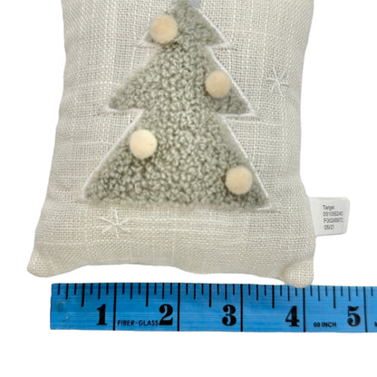 Set Of 3 Christmas Ornament Pillows With Joy Tree Merry Bright Designs White