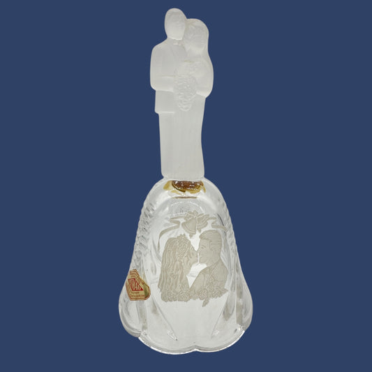 Vintage Artmark Lead Crystal Wedding Bell Bride Groom Figurine W. Germany 5"H