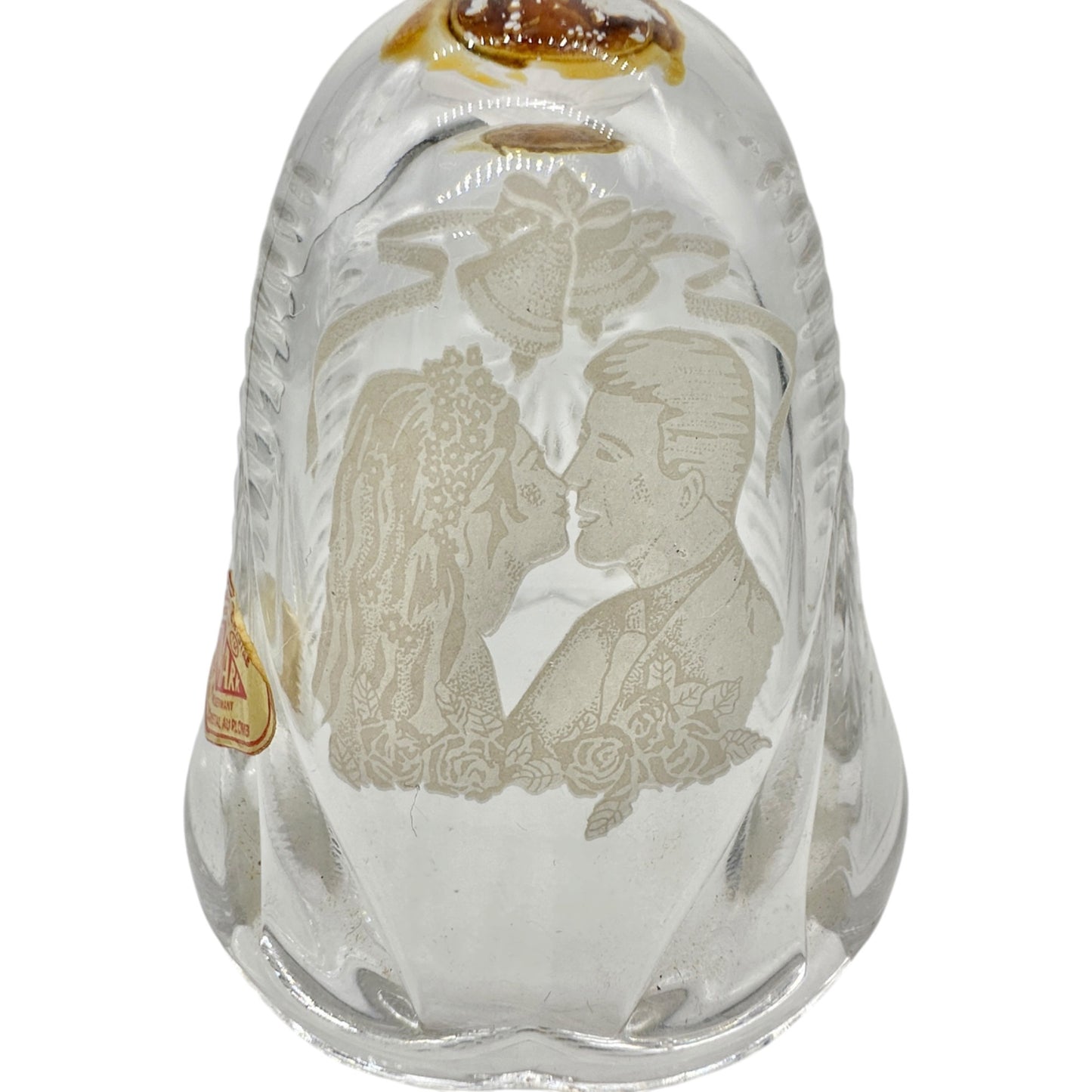 Vintage Artmark Lead Crystal Wedding Bell Bride Groom Figurine W. Germany 5"H