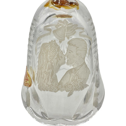 Vintage Artmark Lead Crystal Wedding Bell Bride Groom Figurine W. Germany 5"H