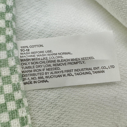 Kitchen Dish Towel and Silicone Trivet Set 2-Piece Green White Cotton Silicone