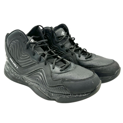 AND1 Mens Black High Top Basketball Shoes Size 12 Synthetic Non-Marking Sole