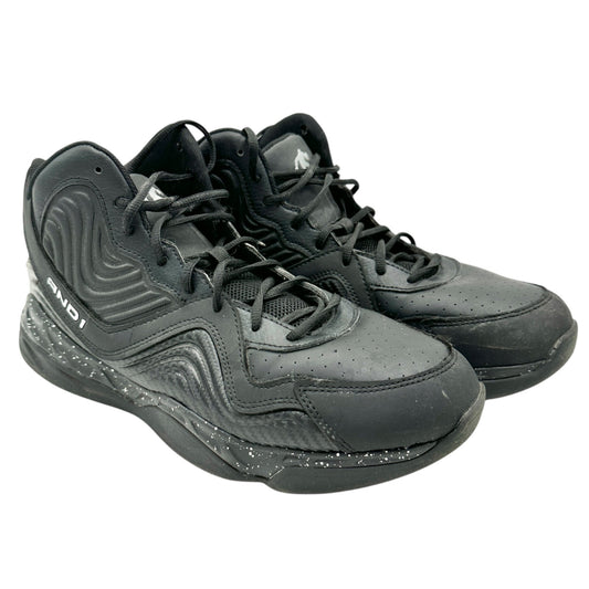 AND1 Mens Black High Top Basketball Shoes Size 12 Synthetic Non-Marking Sole