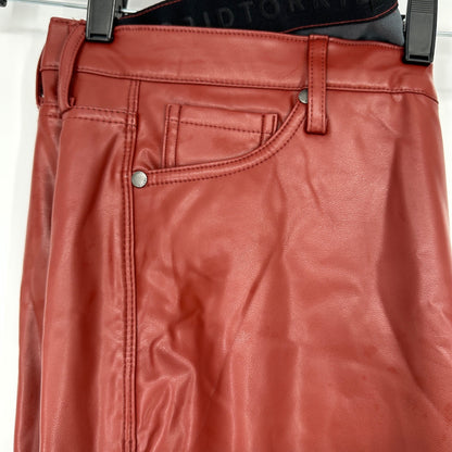 Torrid Faux Leather Pants Womens Size 16S Brown High Rise Skinny Fit Pockets NWT